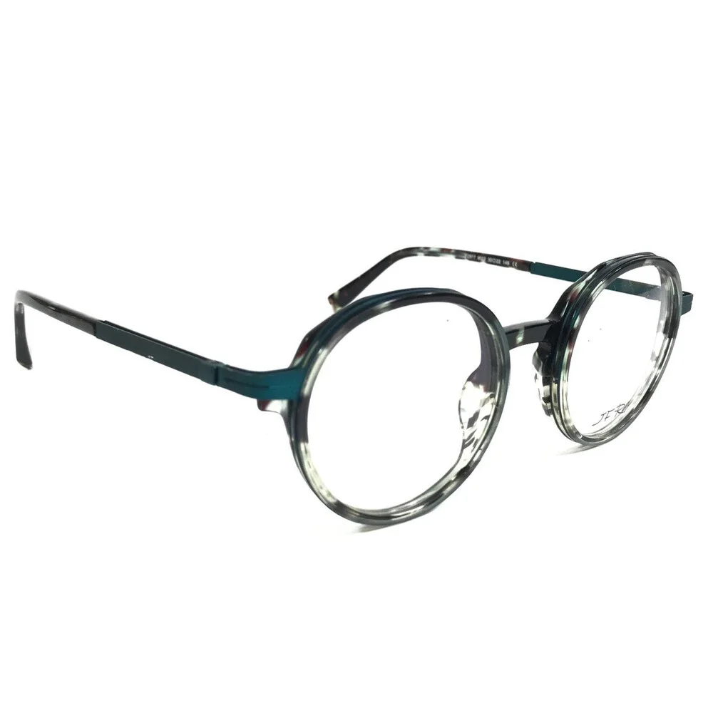 J. F. Rey Eyeglasses Frames JF2977 9022 Green Tortoise Round Full 50-22-148
